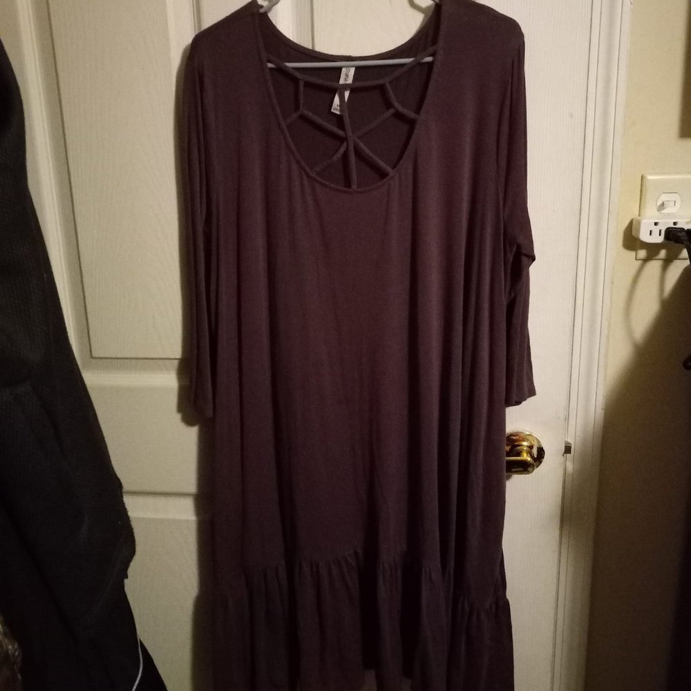 Zenana light purple dress with ruffles